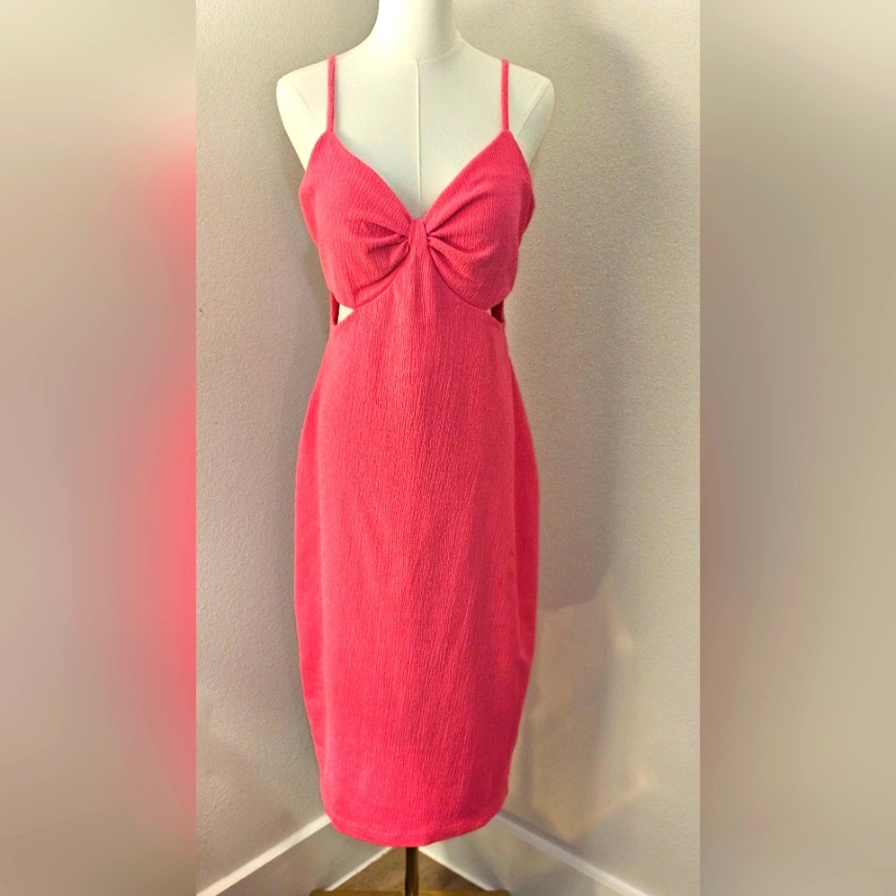 Guess Pink pencil dress with cutouts, Size 8